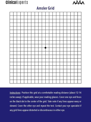 [BRSW2CYTOEGRAHLK] Amsler Eye Grid with Magnetic Back - Daily Vision Screening Tool for Macular Degeneration & Glaucoma Patients by Clinical Experts (1 Pack)
