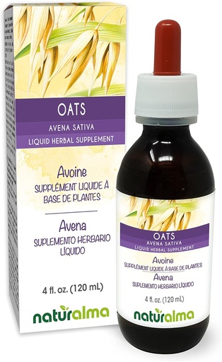 [BRSRMYYEAUNA2CAY] Naturalma Oats (Avena Sativa) Tops Alcohol-Free Tincture - 4 fl oz Liquid Extract in Drops - Herbal Supplement - Vegan