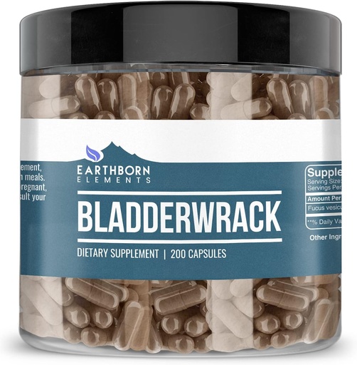 [BRSRMBLQCQIRQCDX] Earthborn Elements Bladderwrack 200 Capsules, Pure & Undiled, No Wordss