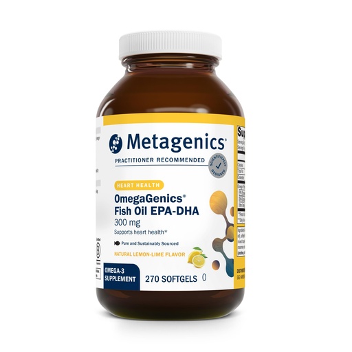 [BRSWIZQOB4FRMGDO] Metagenics OmegaGenics Fish Oil EPA-DHA 300-180 mg EPA & 120 mg DHA per Softgel - Supports Heart, Brain, Eye, Joint & Immune Health* - Non-GMO, Gluten-Free - GMP Certified Facility - 270 Softgels