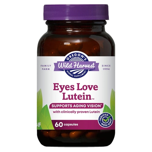 [BRSWKHQRCUMBAEDM] Oregon's Wild Harvest Eyes Love Lutein™ Capsules, Non-GMO Organic Herbal Supplements, 60 Count