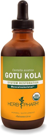 [BRSWIYTYOZ6AE33O] Herb Pharm은 Musculoskeletal 시스템 지원을위한 유기 Gotu Kola 액체 추출 - 4 Ounce