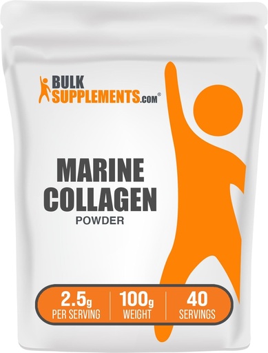 [BRSWKEAGOR5RUEDC] BulkSupplements.com Marine Collagen Powder - Marine Collagen Peptides Suplemento, para el cabello, la piel, " Nails - Hydyrolyzed " Gluten Free, 2.5g por Serving, 100g (3.5 oz) (Pack of 1)