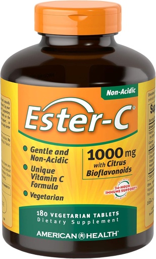 [BRSWIYQ6BAPGECDC] American Health Ester-Vitamina C com Citrus Bioflavonoids 1Vitamina 000 Milligrams 180 Veg Tabs