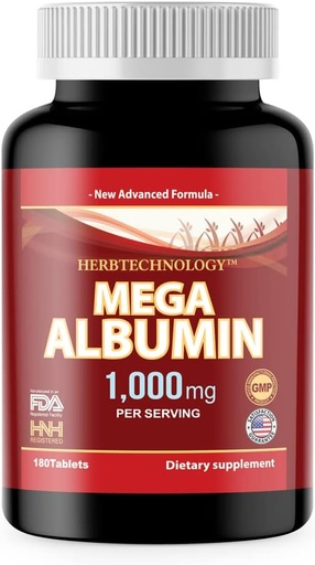 [BRSRMHQLBMNQ2G3F] Dr.K&C HNHusa Mega Albumin Protein 1000mg 180 Tablets Healthy Kidney Liver Function Wellness Overall Health Support Energy Life Balance Supplement 180tabs 1pk