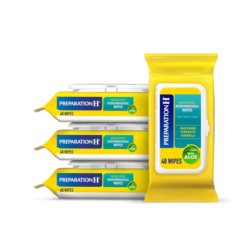 [BRSWECQ2OB6RAYLZ] Preparation H Hemorrhoid Flushable Wipes with Witch Hazel for Skin Irritation Relief - 48 Count (Pack of 4)