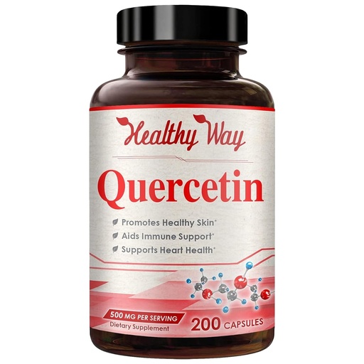 [BRSWGFIROB5GGFIZ] High Strength Quercetin 500mg Capsules - Once Daily Powerful Antioxidant Quercetin Supplement for Heart Aging Skin Brain and Immune Support - Vegan Friendly Gluten-Free Made in the USA (200 Servings)