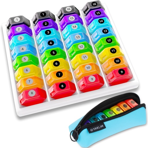 [BRSROGQDAF7BUD3U] Monthly Pill Organizer 1-Time a-Day: 30 Day Pill Organizer with Labels, Portable Monthly Pill Box, Month Pill Holder ith Portable Zipper Bag for Vitamin, Medicine, Fish Oil, Supplements