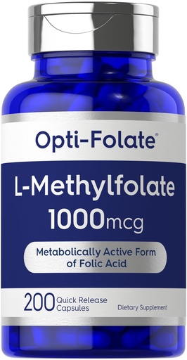 [BRSWGFI3BF7RE3L3] Carlyle L Methylfolate 1000mcg | 200 Capsules | Value Size | Optimized and Activated | Non-GMO, Gluten Free | Methyl Folate, 5-MTHF | by Opti-Folate