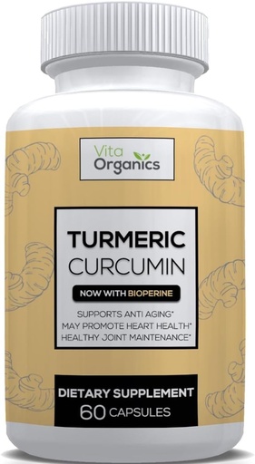 [BRSRMYD6CV5R6YI4] Turmeric Curcumin 1300mg - Extra‑Strength Joint & Inflammation Support - High Absorption with Black Pepper Extract - 95% Curcuminoids Joint Support Supplement - 60 Capsules