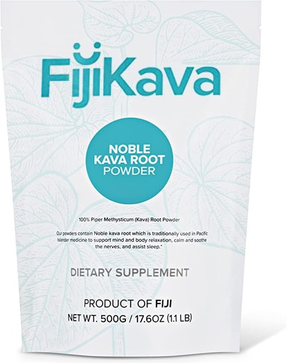 [BRSWGBIRBAIQA33D] FijiKava Instant Kava Kava Powder 500g – Premium Kava Root Powder with High Kavalactone Content – Natural Relaxation Aid for Calmness, Stress Relief, and Sleep Support – Easy-to-Mix