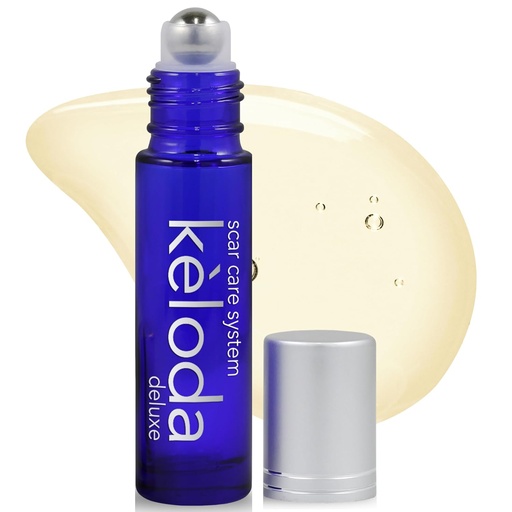[BRSWGYAROYPGOCTP] KELODA Deluxe Scar " Keloid Removal Oil " Massager, 0.33 oz tóxico para el tratamiento de cicatrices quirúrgicas y celoides perforantes, acné, quemaduras  durable Con coco, Shea, Turmérico, lavanda, aceites helichrysum y vitamina E