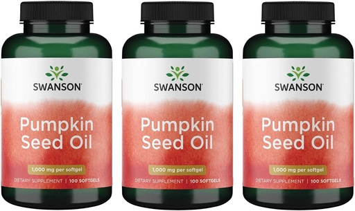 [BRSWIHY2OUIGYCL2] Swanson Pumpkin Seed Oil Combination Herbal Supplement 1000 mg 100 Softgel Capsules (3 Pack)