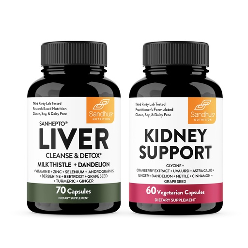 [BRSRAHY2A4HWE2Q7] Sandhu's Liver Detox & Kidney Support Combo | Supports Liver, Kidney & Urinary Tract Health