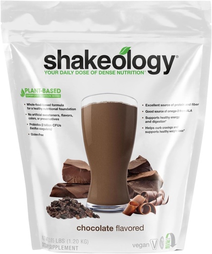 [BRSRMGIKCF6AY2YV] Shakeology Plant Based Protein Powder Blend – Gluten-Free Shake with Vitamins and Minerals – Helps Support Weight Loss, Lean Muscle, Gut Health – Chocolate, 30 Servings