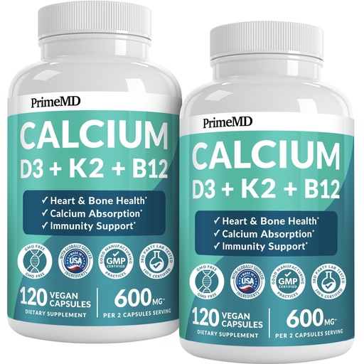 [BRSRMZT4OVYWKELK] 4-in-1 Calcium Supplements for Women and Men - Calcium with Vitamin D3 K2 5000 IU Supplement, 601mg per Serving for Heart, Bones & Body Defenses - Gluten-Free, Vegan-Friendly (240 ct)
