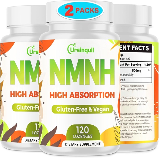 [BRSRAZIKB4NRSDLB] Sublingual NMNH 500mg (Dihydronicotinamide Mononucleotide) (240 Servings, NMNH 500mg per Serving) NAD Supplement to Boost NAD Levels as We Age, for Anti-Aging, Energy, Immunity, Focus - 2 Pack