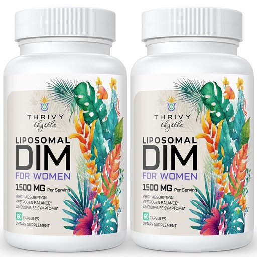 [BRSRA2TYBNYRECIU] Liposomal DIM 400 mg - Hormone Balance, Estrogen Support for Women, DIM Supplement with Vitamin E, Evening Primrose, Black Cohosh, Omega-3 Fatty Acids (120 Capsules)