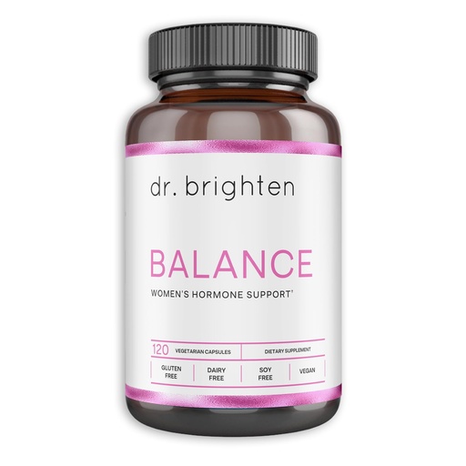 [BRSWGBALB4GR4DT7] Dr. Brighten Balance - Hormone Balance for Women with Chasteberry and DIM - Targets Hormonal Acne, Period Issues, & PMS - Vegan, Non-GMO
