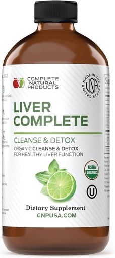 [BRSRMGQPAEFRQHYV] Complete Natural Products Liver Complete 12oz - Organic Liquid Liver Cleanse & Detox Supplement for High Enzymes, Fatty Liver, Liver Support