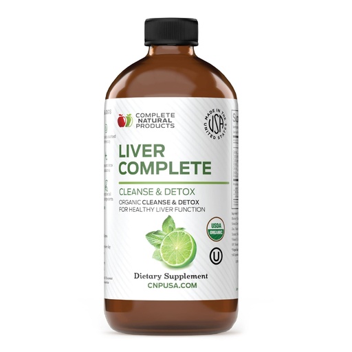 [BRSRMGQPAEFRQHYV] Complete Natural Products Liver Complete 12oz - Organic Liquid Liver Cleanse & Detox Supplement for High Enzymes, Fatty Liver, Liver Support