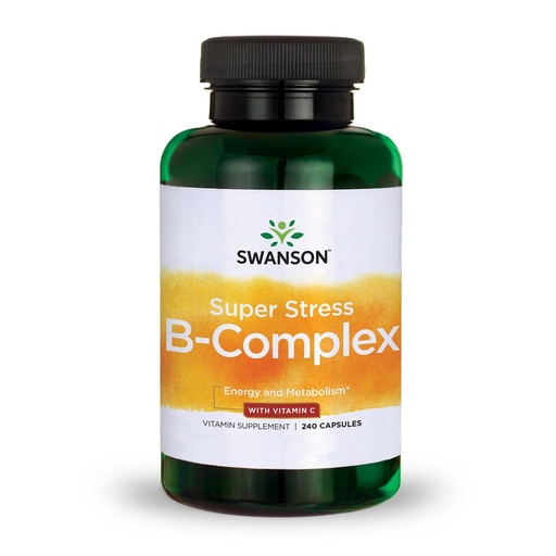 [BRSWGFDQPJ5BED3A] Swanson Super Stress B-Complex Energy and Wellness Supplement for Busy Adults Seeking Daily Vitamin B Support (240 Capsules)
