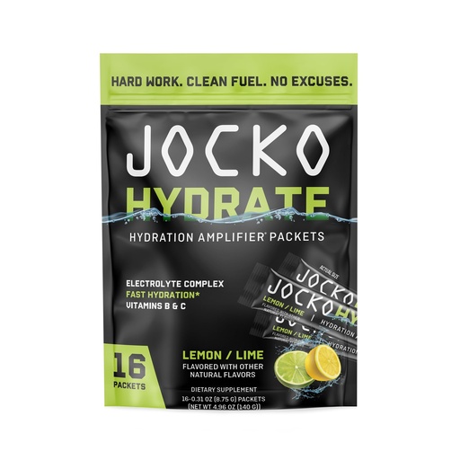 [BRSROZALC4IAE2DA] Jocko Fuel Packets Low Sugar - Hydration Amplifier Packets for Recovery, Dehydration, & Exercise - with Vitamins B6, B12 & C (16 Packets) Lemon Lime