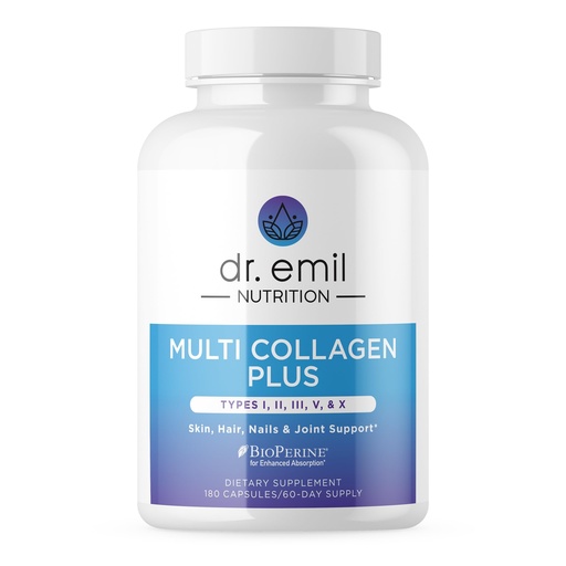 [BRSROZAHPJ7Q43DX] Dr. Emil Nutrition Multi Collagen - Hydrolyzed Collagen Supplement - Types I, II, III, V & X - Hair, Skin, Nails & Joint Support - Non-GMO & Dairy-Free - Plus Biotin & Vitamin D - 60 Servings