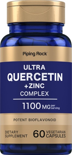 [BRSWIFDQAYPAI2LG] Piping Rock Quercetin Zinc Complex 1100 mg | 60 Capsules | Potent Flavonoid | Non-GMO, Gluten Free Supplement