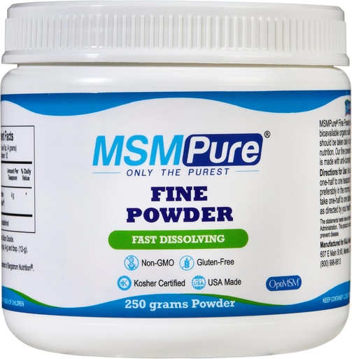 [BRSWGFIDCUJQ2FDA] KALA HEALTH MSMPure Fast Dissolving Fine MSM Powder Crystals – US-Made MSM for Joint Health, Skin Appearance, and Hair & Nail Support – 8.8 oz, Organic Sulfur