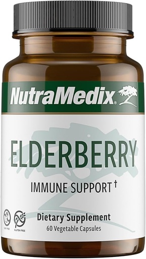 [BRSWYFAKCUNQYHLO] NutraMedix Elderberry Antioxidants Suplemento cápsulas - Elderberry Extract to Promote a Healthy Inflammatory Response, Daily Immune Support, and Bowel Health (60 cápsulas)