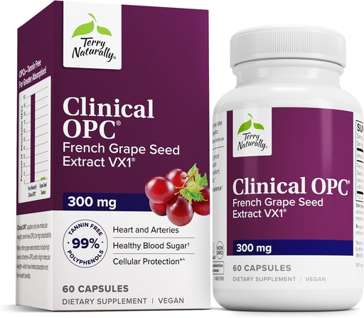 [BRSWECQODIPAACTP] " تيري " Clinical OPC - Cardiovascular Health " Focus supplement - Dietary supplement with Grape Seed Extract " Sunflower Lecithin - Immune Support supplement - 300 mg, 60 Softgels