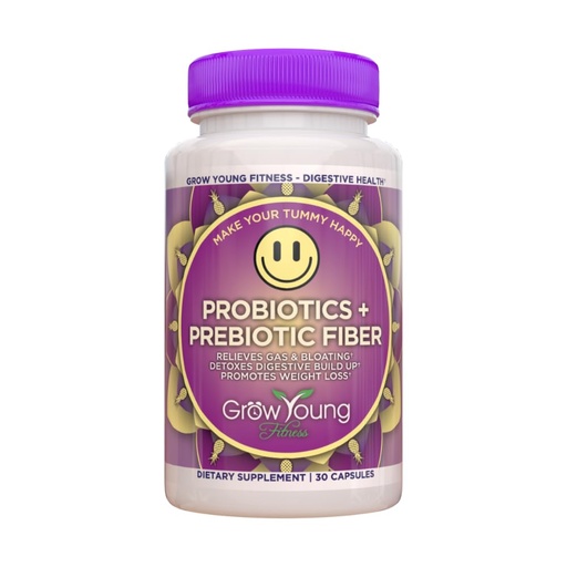 [BRSROCT3OQOQEELU] Grow Young Fitness Daily Probiotic + Prebiotic Fiber Supplement, Supports Digestive Health (1 Pack, 30 Servings)