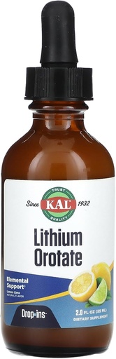 [BRSWGZD4DEIGYF33] Lithium Orotate Drops, Lime de limón, 2 fl oz (59 ml), KAL