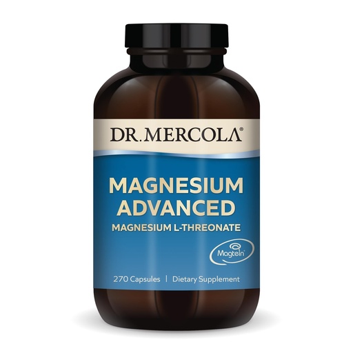 [BRSWGEABOV6GMYA3] Dr. Mercola Magnesium Advanced - Supports Bone, Joint & Brain Health - Contributes to More Restful Sleep - Non-GMO, Gluten-Free & Soy-Free - 270 Capsules (90 Servings)