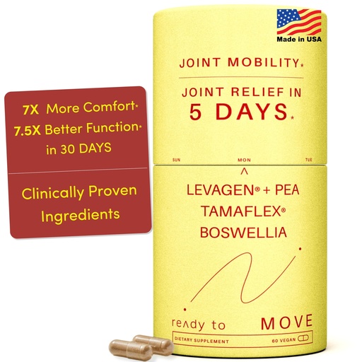 [BRSRAZAKCF7AKDLP] MOVE Fast Acting Joint Supplements | Tamaflex® Turmeric & Tamarind, Levagen®+ PEA Palmitoylethanolamide, Boswellia Serrata, Bioperine® Black Pepper Extract | Joint Support & Mobility | 60 Vegan Caps