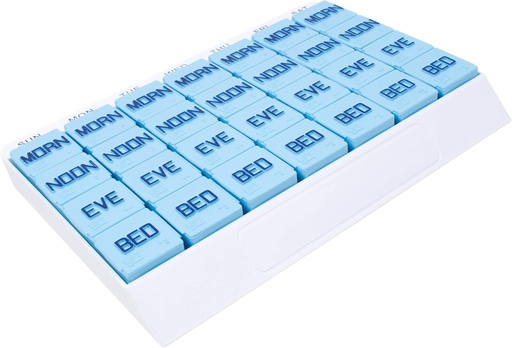 [BRSWIYQEOFYBUA3U] Apex Large 7 Day Weekly Pill Organizer - Weekly Pill Organizer, 4 Times a Day, Easy-Open, Organize Medication or Vitamins