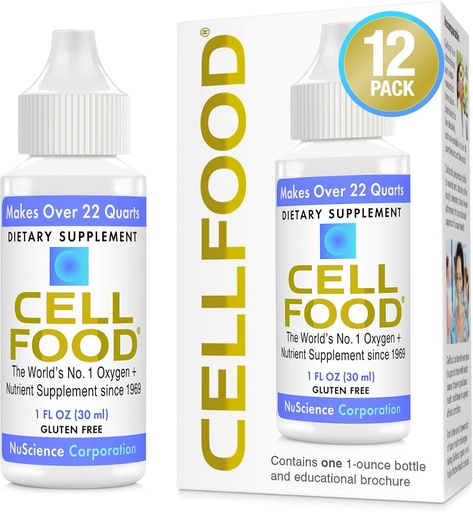 [BRSWI2YBOV4BUETI] Cellfood Oxygen Boost - 1 fl oz, 12 Pack - Liquid Oxygen Supplement - Gluten Free, Cert. Kosher