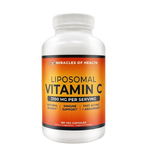 [BRSWYED7DF7GMH3D] Liposomal Vitamin C 2100mg | 180 Veggie Capsules, 60 Day Supply | Fast Absorbing Bioavailability | Powerful Antioxidant & Immune Support Supplement