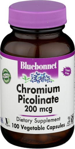 [BRSWIEIYOQMGGCL2] Bluebonnet Nutrition, Chromium Picolinate 200mcg, 100 Veggie Capsules