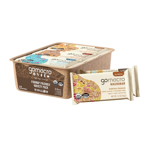 [BRSWY2QEDEDRU3DZ] GoMacro MacroBar Organic Vegan Protein Bars - FODMAP Friendly Variety Pack (2.0-2.3 Ounce Bars, 12 Count)