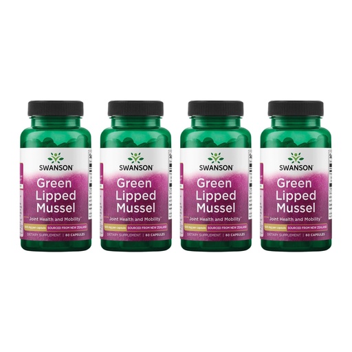 [BRSWGFD3CEHBMGT4] Swanson Green Lipped Mussel (Freeze-Dried) - New Zealand Joint Health & Mobility Supplement - Natural Formula May Support Heart Health & Digestive Function - (60 Capsules, 500mg Each) (4 Pack)