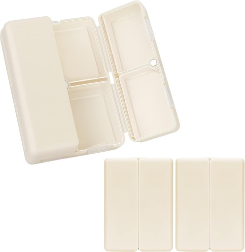 [BRSRMBAPDMIAM2QU] FYY Daily Pill Organizer,2 Pcs 7 Compartments Portable Pill Case Travel Pill Organizer,[Folding Design] Pill Box for Purse Pocket to Hold Vitamins,Cod Liver Oil,Supplements and Medication-White