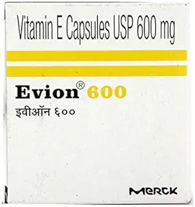 [BRSWGGAPOYHRADLZ] 50 Evion 600mg Capsules Vitamin E for Glowing Face,Strong Hair,Acne,Nails, Glowing Skin 400mg,Control Hair Lossess