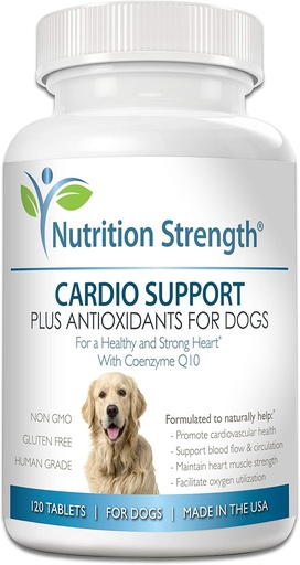 [BRSWGYAFOUCBE23B] Cardio Support for Dogs Plus Antioxidant, L-Carnitine, L-Taurine, with Coenzyme Q10 and Vitamin E, Promotes a Healthy and Strong Dog Heart, 120 Chewable Tablets