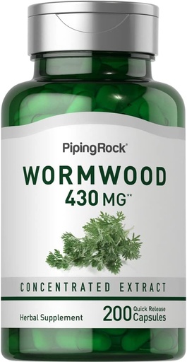 [BRSWYYA7BAIAYFY6] Piping Rock Wormwood Capsules 430mg | 200 Count | Herbal Ekstraksiyası / Artemisinin Ekspertisi / Gluten Pulsuz