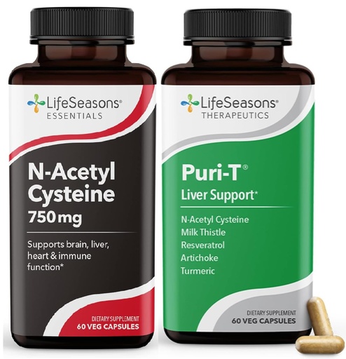 [BRSRAYL7OICQ23DB] LifeSeasons Puri-T with N-Acetyl Cysteine Boost - Supports Liver & Lung Detoxification - 120 Capsules