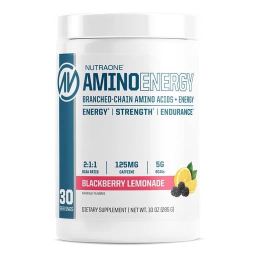 [BRSWYZYFC4OWYD3B] NutraOne Amino Energy BCAA Powder Pre-Workout Supplement with Caffeine Branched Chain Amino Acids to Help Fuel and Recover* (Berry Lemonade - 30 Servings)