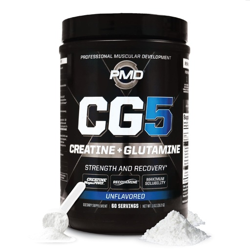 [BRSWGEA6BYBWYGTO] PMD Sports CG5 Premium Creatine & L Glutamine Powder, Power Recovery, Build Lean Muscle, Increase Workout Performance, Maximum Strength Pre Workout & Post Workout, Unflavored, 60 Servings