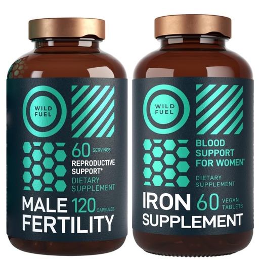 [BRSROCAPOICGMHTA] WILD FUEL Male Fertility Supplement and Iron Pills with Folic Acid Fertility and Prenatal Bundle